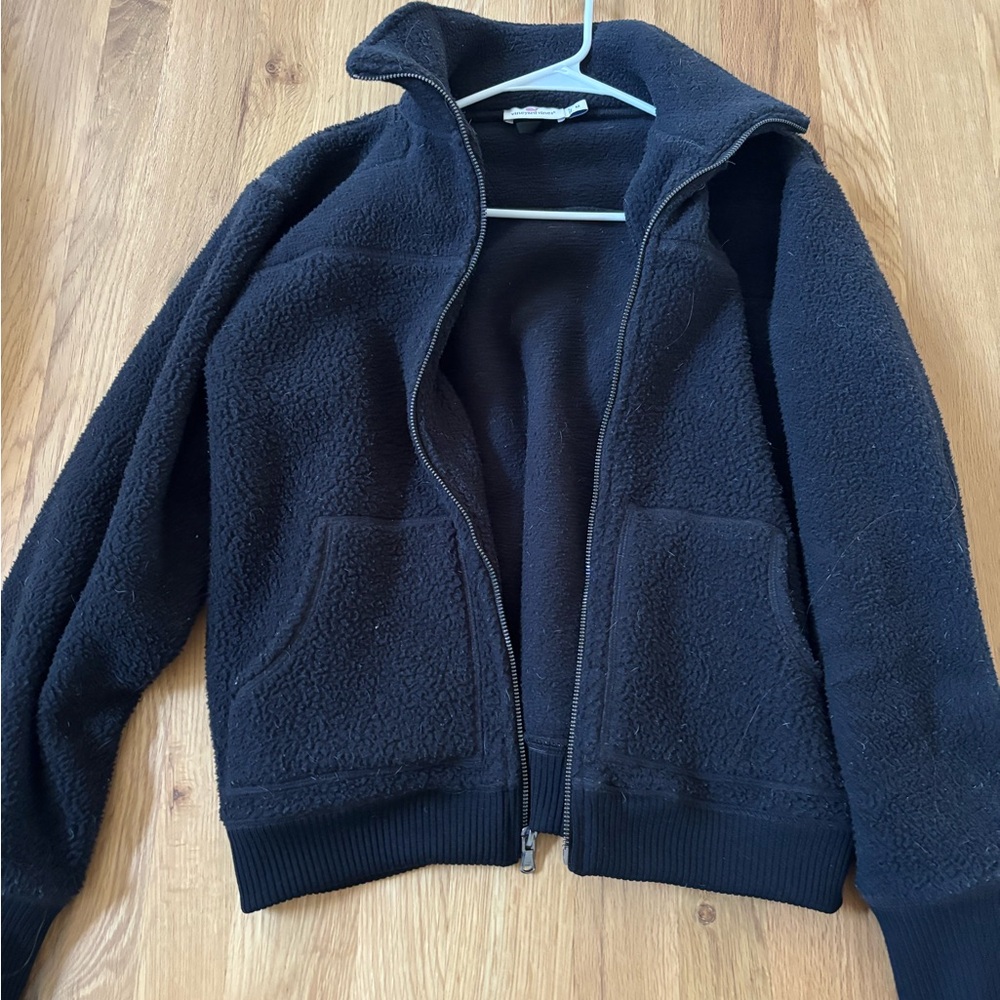 Vineyard Vines Black Fleece Jacket